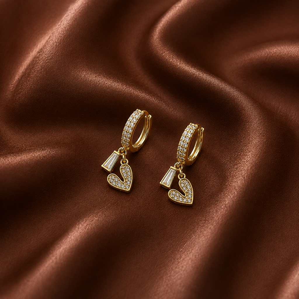 Heart & Key Hoops