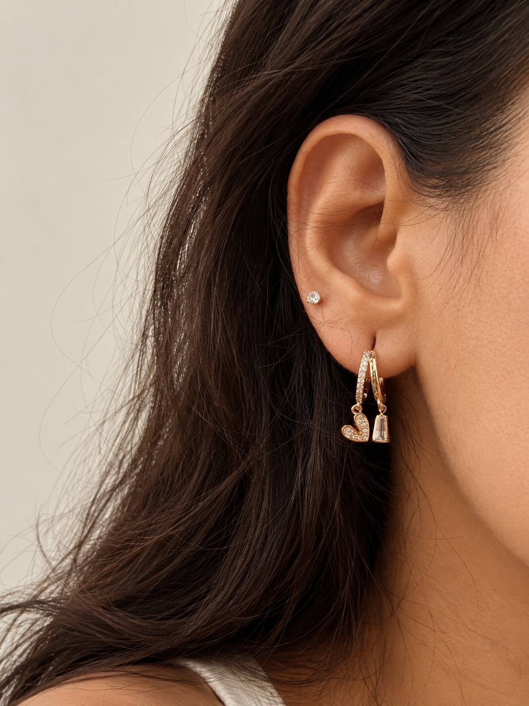 Heart & Key Hoops